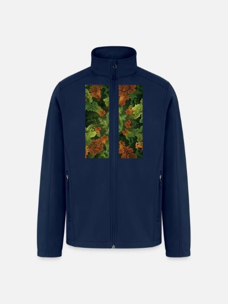 Fractal forest - Men’s Soft Shell Jacket - navy