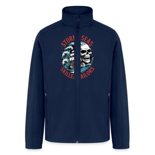 Stormy Seas Skull Pirate Ship Nautical Ocean Waves - Men’s Soft Shell Jacket