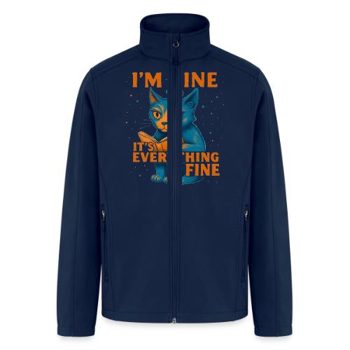 Funny Cat I’m Fine It’s Everything Fine– Retro tee - Men’s Soft Shell Jacket