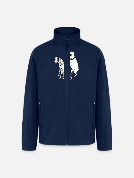 DALMATIAN DOG, TATTOO - Men’s Soft Shell Jacket - navy