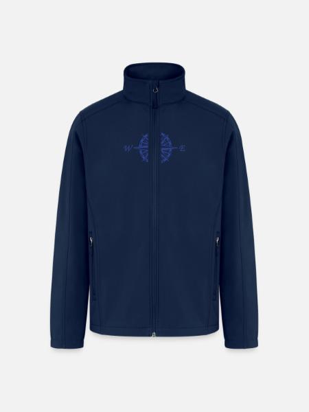 Compass Rose - Men’s Soft Shell Jacket - navy