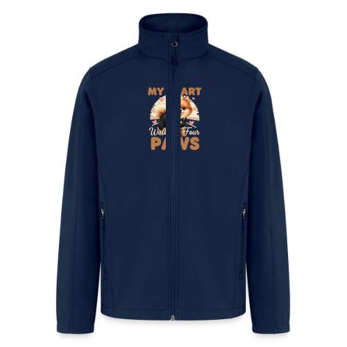 My Heart Walks on Four Paws – Pomeranian tee - Men’s Soft Shell Jacket