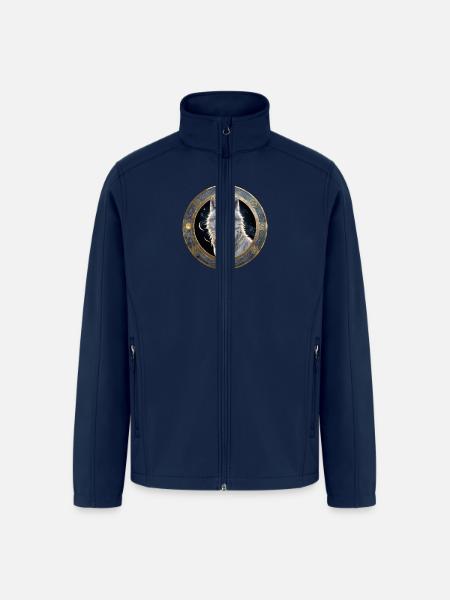 Lunar Wolf Portrait - Men’s Soft Shell Jacket - navy
