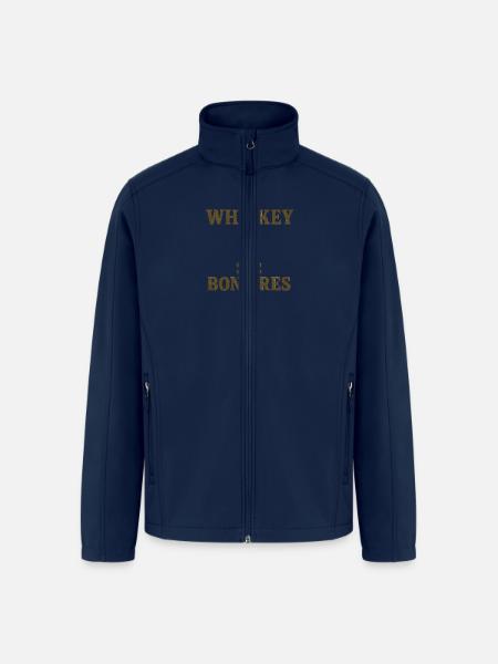 Whiskey Bonfires - Men’s Soft Shell Jacket - navy