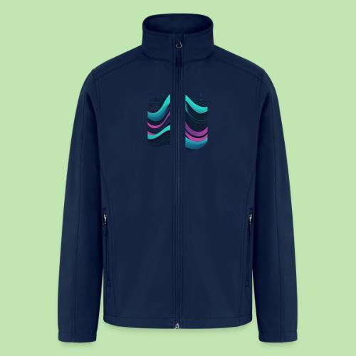 Abstract Wavy Ocean Pattern - Men’s Soft Shell Jacket