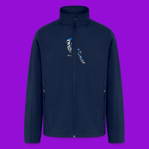 Silver Blue Jay on Perch - Men’s Soft Shell Jacket