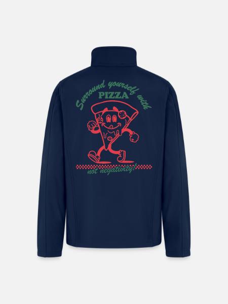 Pizza Over Negativity - Men’s Soft Shell Jacket - navy