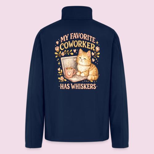 My Favorite Coworker Has Whiskers Faux Stitched - Men’s Soft Shell Jacket