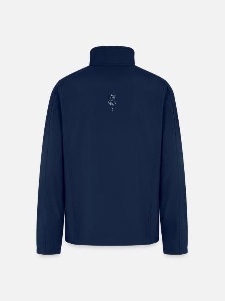 Minimalist Rose Line Art - Men’s Soft Shell Jacket - navy