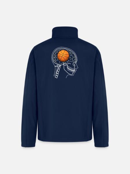 BASKETBALL BRAIN ON X-RAY DESIGN - Men’s Soft Shell Jacket - navy