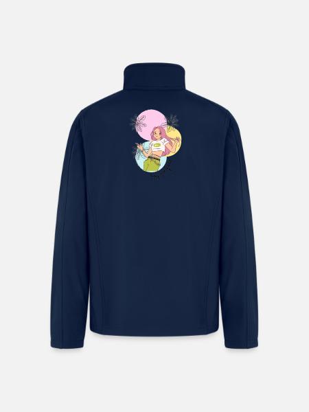 Pastel Leafy Heroine - Men’s Soft Shell Jacket - navy