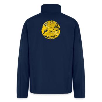Golden Circular Brush Sunburst - Men’s Soft Shell Jacket - navy - Back