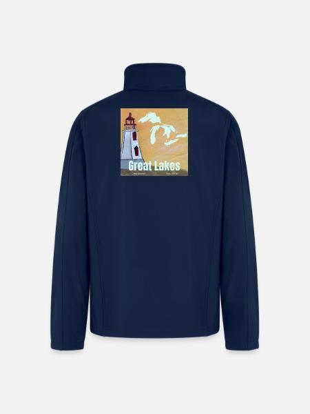 Great Lakes Lighthouse Glow - Men’s Soft Shell Jacket - navy