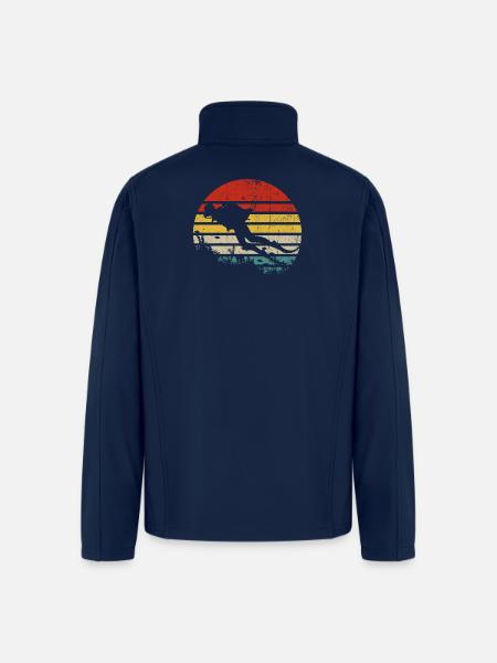 Surfer Sunset Retro Stripes - Men’s Soft Shell Jacket - navy