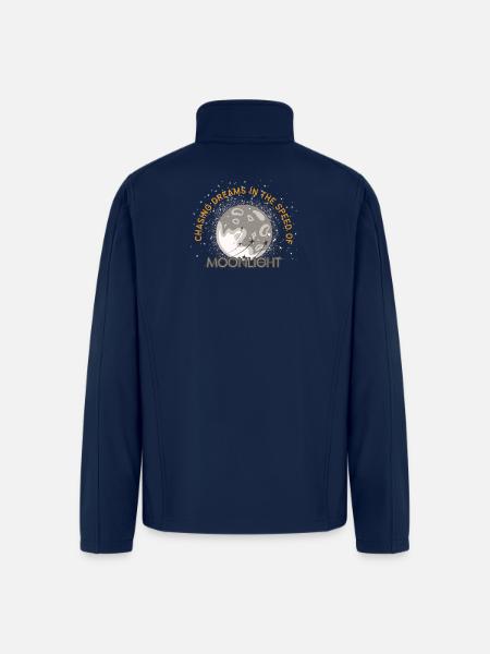 Celestial Moonlight Dream Illustration - Men’s Soft Shell Jacket - navy