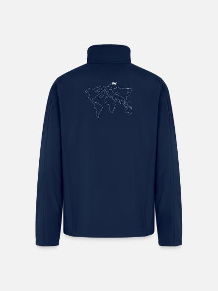 World Map Heart Flight - Men’s Soft Shell Jacket - navy