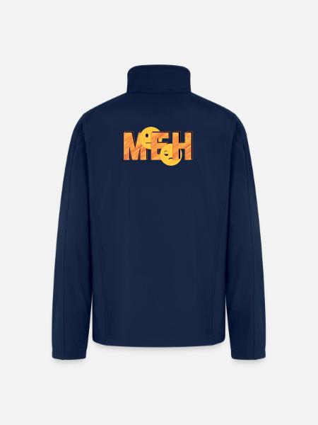 Meh on Striped Word - Men’s Soft Shell Jacket - navy
