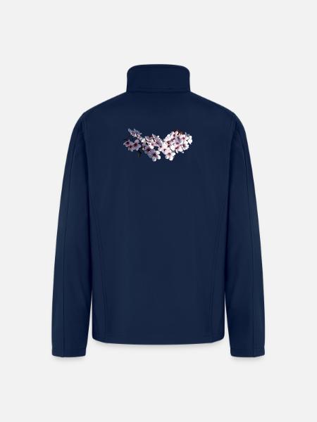 Sprig of Cherry Blossoms - Men’s Soft Shell Jacket - navy