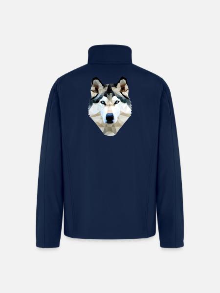 Husky Dog Polygon - Men’s Soft Shell Jacket - navy