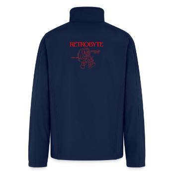 RetroByte Tee – Nostalgic Cartoon Computer Shirt - Men’s Soft Shell Jacket - navy - Back