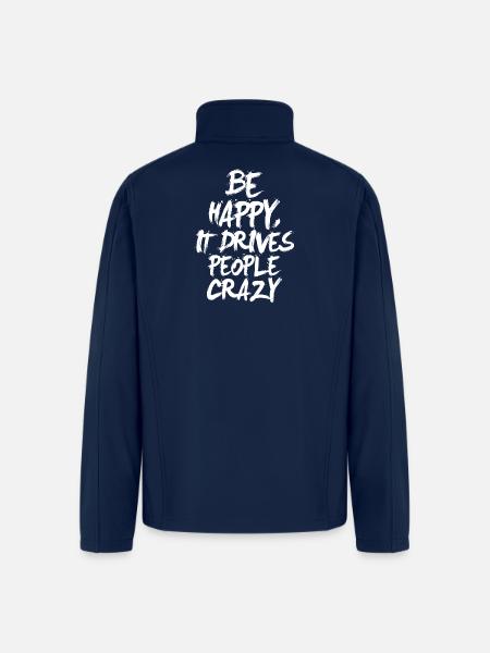 Be Happy (dark) - Men’s Soft Shell Jacket - navy
