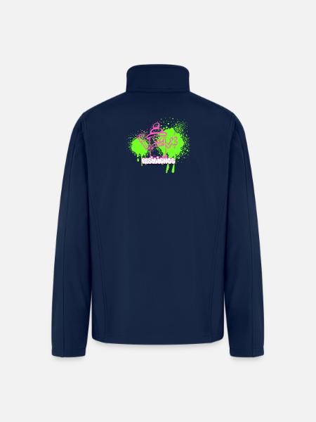 Neon Graffiti Spray Can Character - Men’s Soft Shell Jacket - navy