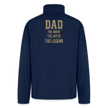 Dad_The_Man_The_Myth_The_Legend_Vintage_Father- - Men’s Soft Shell Jacket - navy - Back