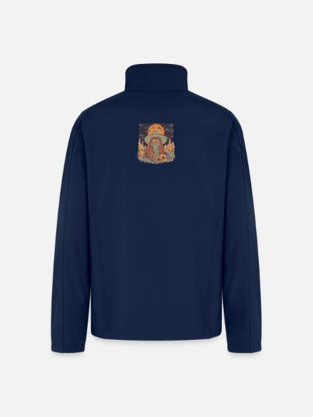 Mystic Sunflower Dreamer Illustration - Men’s Soft Shell Jacket - navy