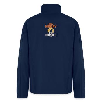 Wolf Howling Motivational Tee - Men’s Soft Shell Jacket - navy - Back