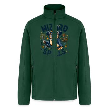 Wizard Owl Magical Pretzel Spells - Men’s Soft Shell Jacket - forest green - Front