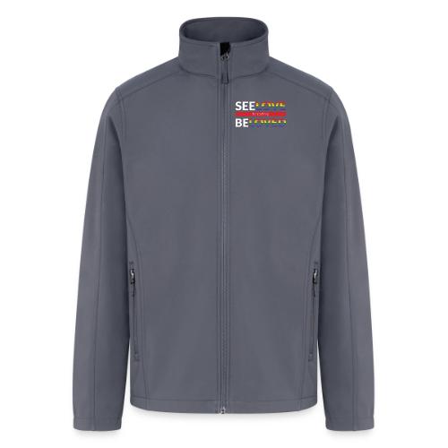 See Love, Be Loved at FUMCSD (white letters) - Men’s Soft Shell Jacket