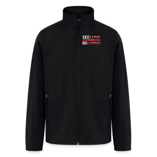 See Love, Be Loved at FUMCSD (white letters) - Men’s Soft Shell Jacket