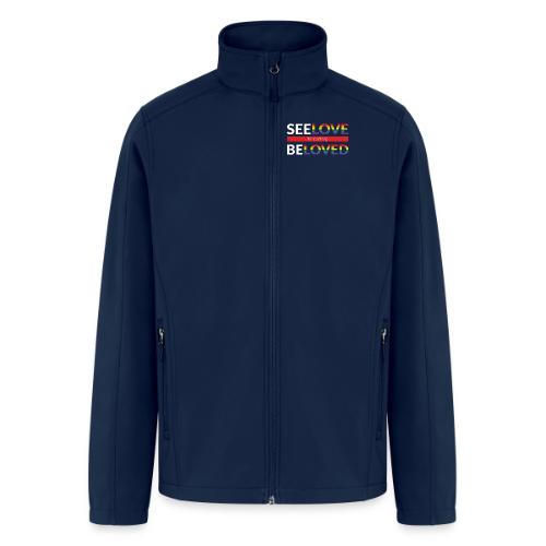See Love, Be Loved at FUMCSD (white letters) - Men’s Soft Shell Jacket