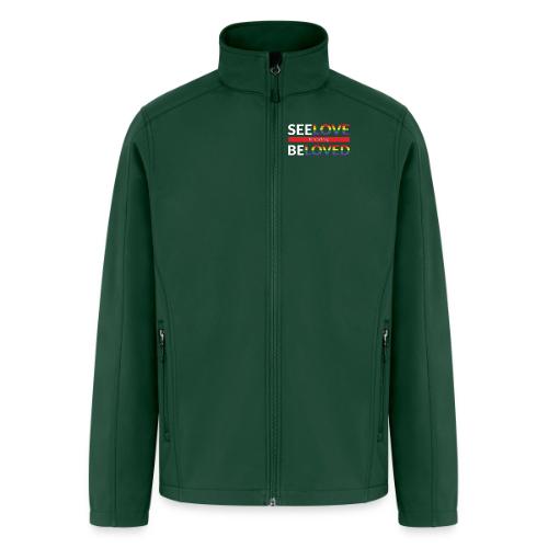 See Love, Be Loved at FUMCSD (white letters) - Men’s Soft Shell Jacket