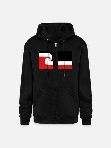 Maori Flag - Champion Unisex Full Zip Hoodie - black