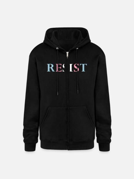 RESIST - Trans Trans - Champion Unisex Full Zip Hoodie - black