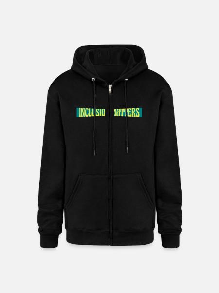 inclusion matters logo quote - Champion Unisex Full Zip Hoodie - black