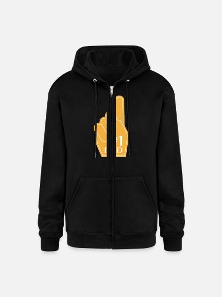 #1 DAD - Champion Unisex Full Zip Hoodie - black