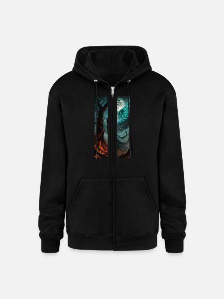Moonlight Winged Elf - Champion Unisex Full Zip Hoodie - black