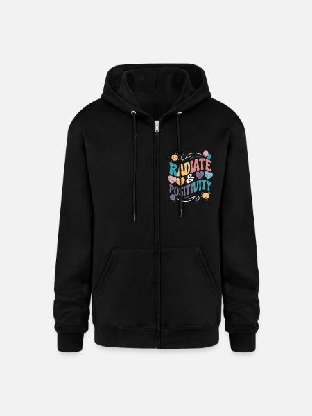 Radiate Positivity - Champion Unisex Full Zip Hoodie - black