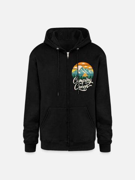 Camping Queen - Champion Unisex Full Zip Hoodie - black