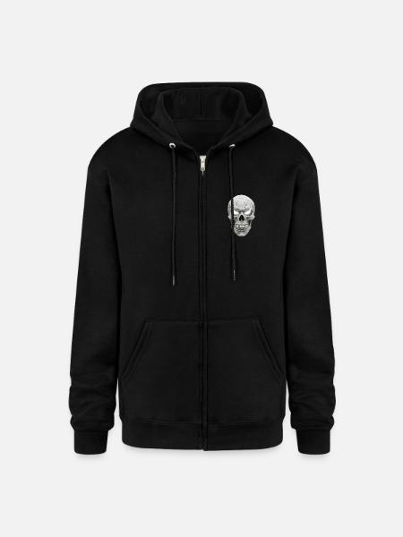 Cracked Skull Chrome Gaze - Champion Unisex Full Zip Hoodie - black