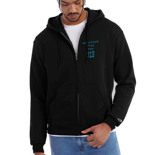 Wrestling from the 313 (Teal) - Champion Unisex Full Zip Hoodie