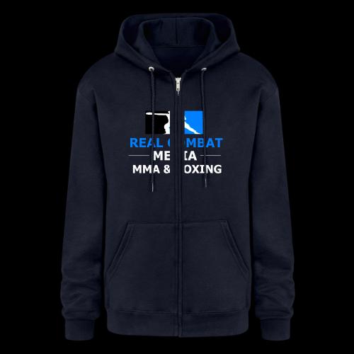 RCM MMA & BOXING Light Blue White Text - Champion Unisex Full Zip Hoodie