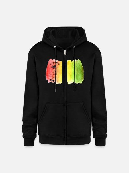 Girl with Umbrella - Champion Unisex Full Zip Hoodie - black