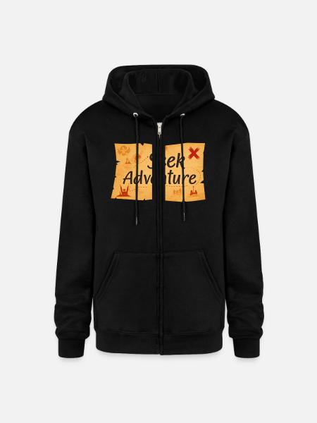 Seek adventure - Champion Unisex Full Zip Hoodie - black