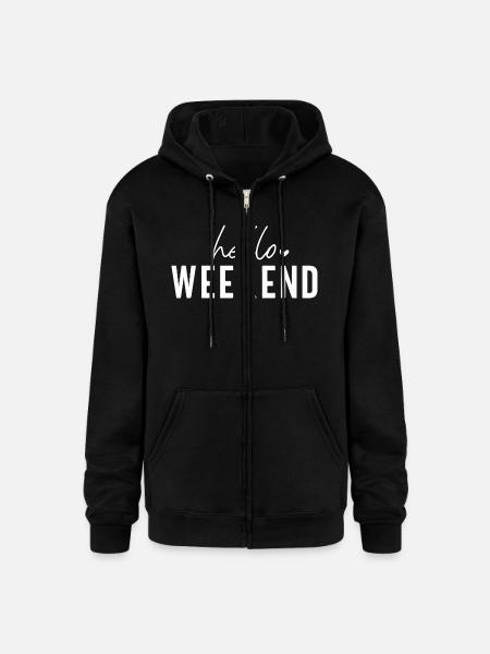 Hello Weekend - Champion Unisex Full Zip Hoodie - black