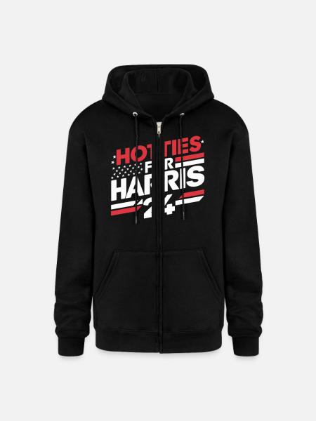 Hotties For Harris 24 - Champion Unisex Full Zip Hoodie - black