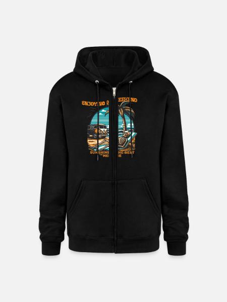Summer|weekend|enjoying my weekend - Champion Unisex Full Zip Hoodie - black