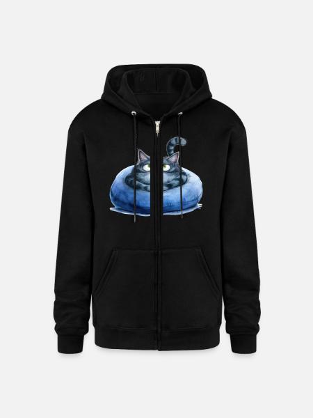 Funny Cat - Champion Unisex Full Zip Hoodie - black